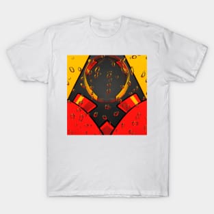 GUARDİAN IN THE RAIN. Abstract  design in vivid RED and YELLOW T-Shirt